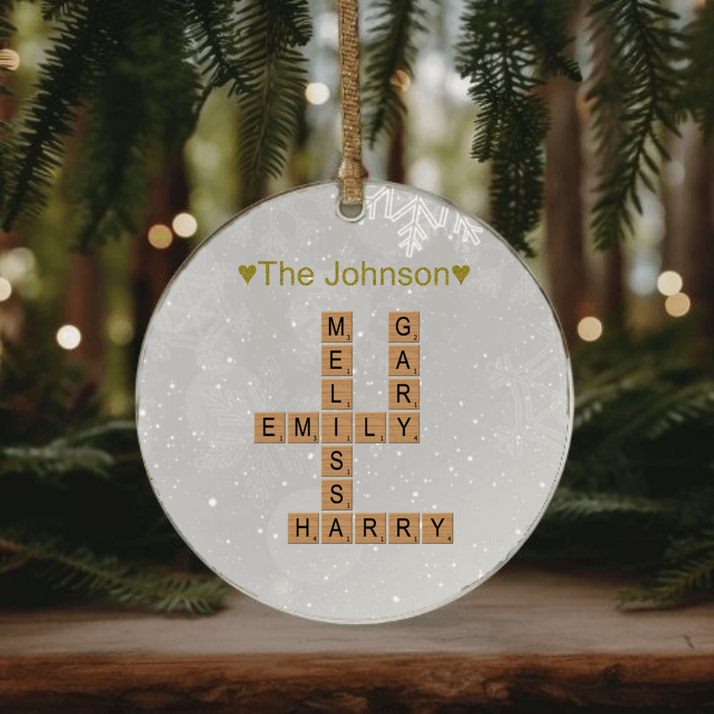Make oneCustom Crosswords Ornament , Personalized Christmas Ornament, Gift for Family - 