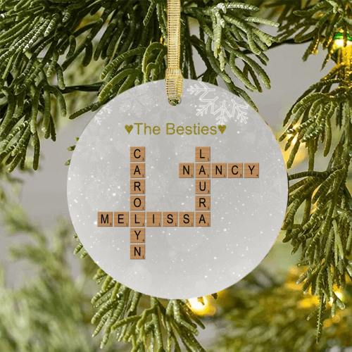 Make oneCustom Crosswords Ornament , Personalized Christmas Ornament, Gift for Family - 