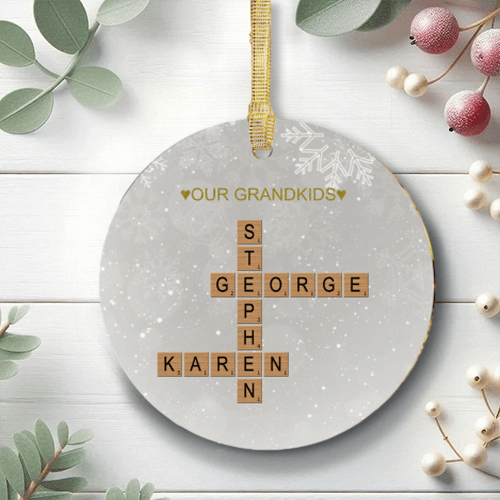 Make oneCustom Crosswords Ornament , Personalized Christmas Ornament, Gift for Family - 