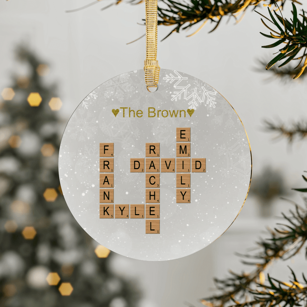 Make oneCustom Crosswords Ornament , Personalized Christmas Ornament, Gift for Family - 