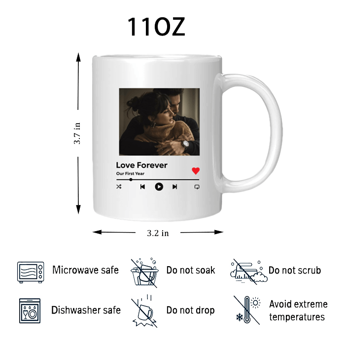 Make oneCustom Photo Mugs with Song, Personalized Coffee Mugs - 