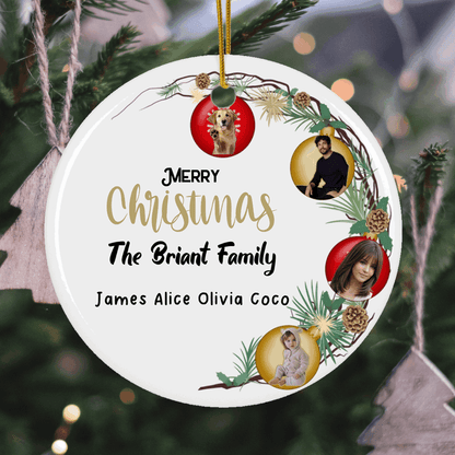 Personalized Christmas Ornament - Custom Family Photo Christmas Tree Decoration