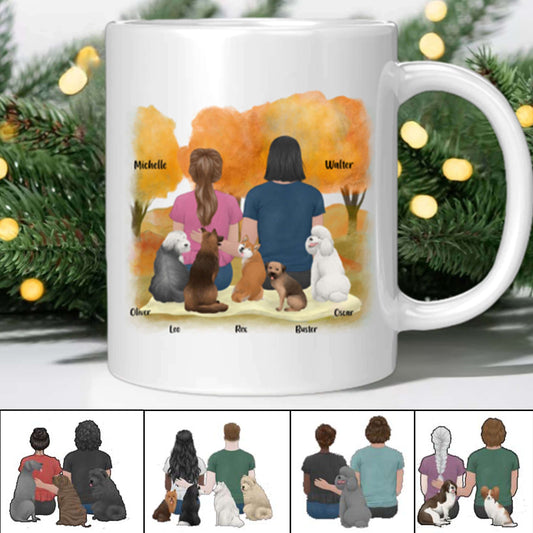 couple with dog personalized coffee mug