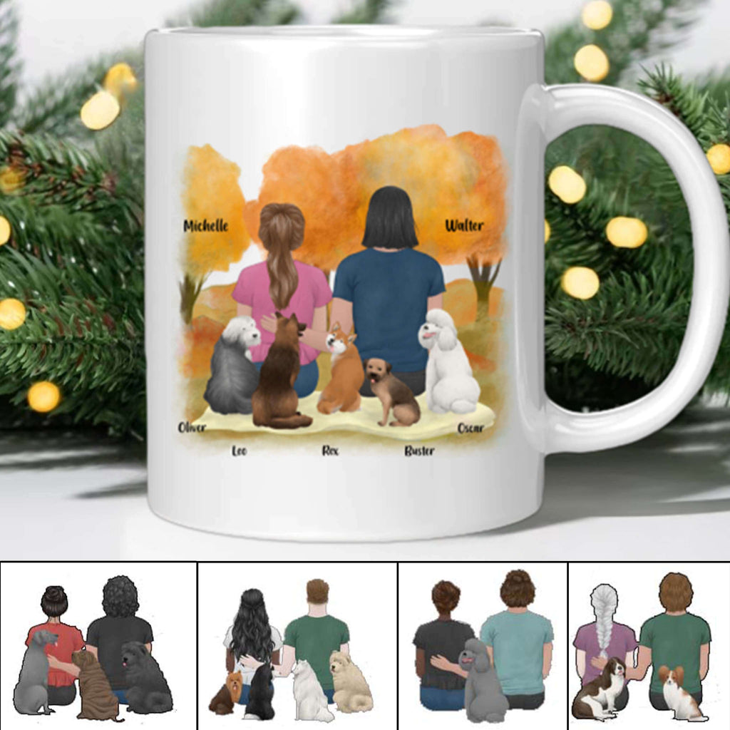 couple with dog personalized coffee mug