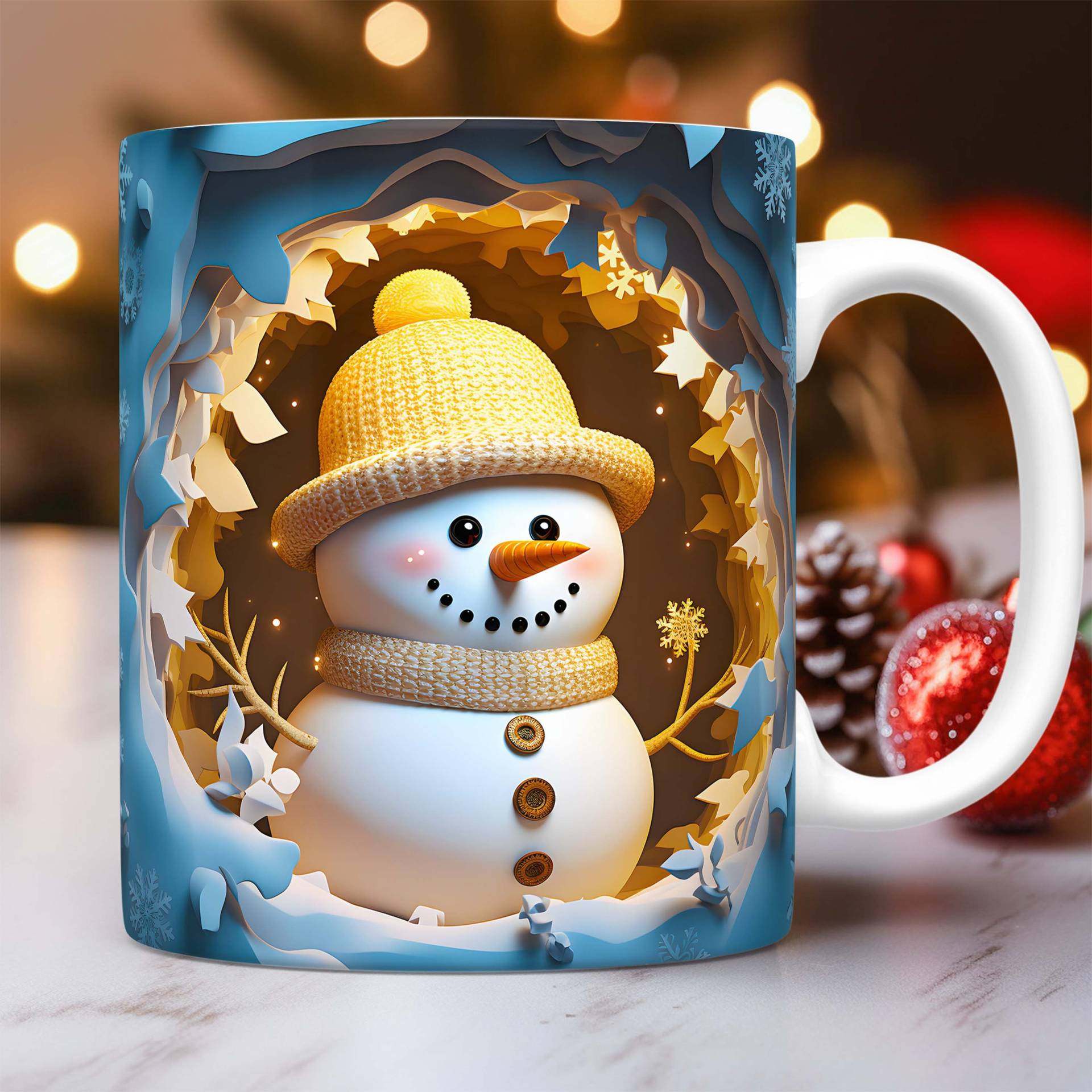 snowman Christmas mug